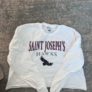 Saint Joseph's University Hawks Long Sleeve Cotton T Shirt, Size L